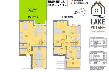 Rzut - Dom na sprzedaż 4 pokoje o powierzchni 112,15 m² - numer 26/1 w Lake Village etap V
