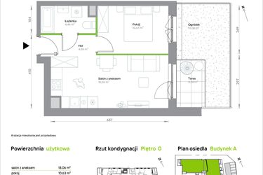 Rzut - Mieszkanie na sprzedaż 2 pokoje o powierzchni 37,73 m² - numer A/0/36 w Krakowska Vita