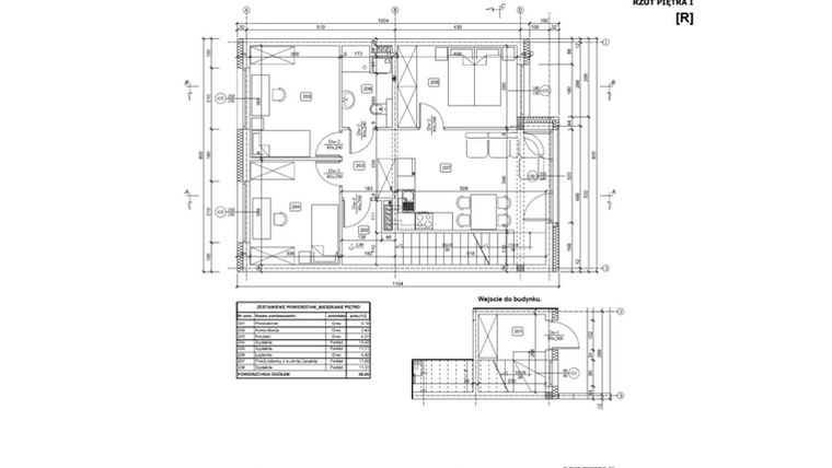 Rzut - Mieszkanie na sprzedaż 4 pokoje o powierzchni 66,85 m² - numer 42/7 w Ogrody Kochanowskiego