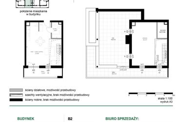 Rzut - Mieszkanie na sprzedaż 1 pokój o powierzchni 65,48 m² - numer M29 w Wędrowna II