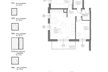 Rzut - Mieszkanie na sprzedaż 3 pokoje o powierzchni 61,24 m² - numer D.1.4.3 w Optima VII