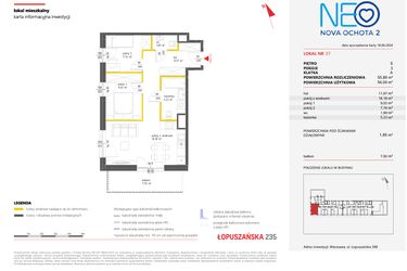 Rzut - Mieszkanie na sprzedaż 3 pokoje o powierzchni 55,89 m² - numer 37 w Neo Nova Ochota 2