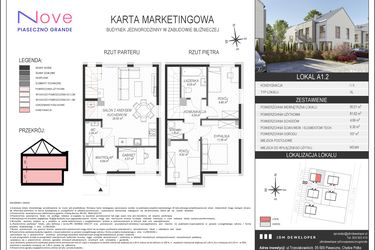 Rzut - Dom na sprzedaż 5 pokoi o powierzchni 95,51 m² - numer A1.2 w Nove Piaseczno Grande