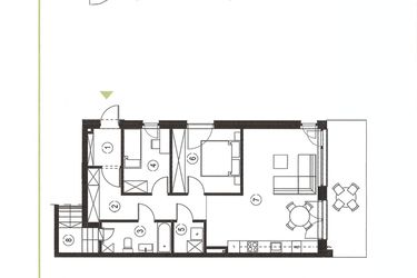 Rzut - Mieszkanie na sprzedaż 3 pokoje o powierzchni 70,87 m² - numer 18_1 w Apartamenty Sielanka