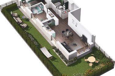 Rzut - Mieszkanie na sprzedaż 3 pokoje o powierzchni 61,76 m² - numer A1.100.M04 w Mieszkaj w mieście - Ogrody Glogera