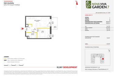 Rzut - Mieszkanie na sprzedaż 2 pokoje o powierzchni 34,02 m² - numer 64 w Nova Viva Garden 7