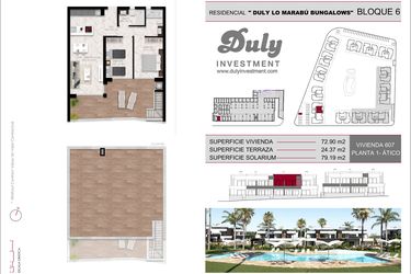 Rzut - Dom na sprzedaż 2 pokoje o powierzchni 72,2 m² - numer 607 w Lo Marabu Bungalows
