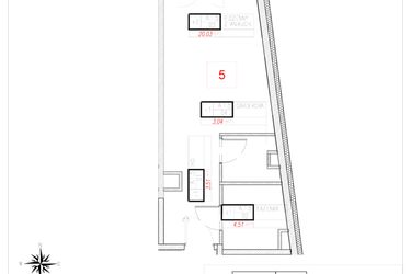 Rzut - Mieszkanie na sprzedaż 1 pokój o powierzchni 31,09 m² - numer A1-5 w Rezydencja Ogród Saski etap I i II