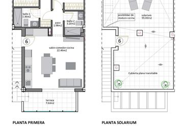 Rzut - Dom na sprzedaż 2 pokoje o powierzchni 68,61 m² - numer 6 w Domy w San Pedro del Pinatar - 43608777
