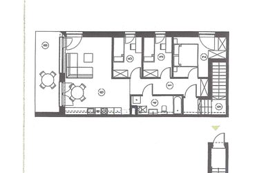 Rzut - Mieszkanie na sprzedaż 4 pokoje o powierzchni 80,03 m² - numer 12_2 w Apartamenty Sielanka