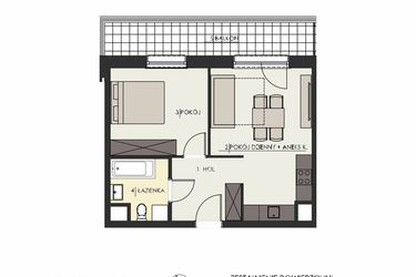 Rzut - Mieszkanie na sprzedaż 2 pokoje o powierzchni 41,79 m² - numer 72 w Osiedle Platinum III