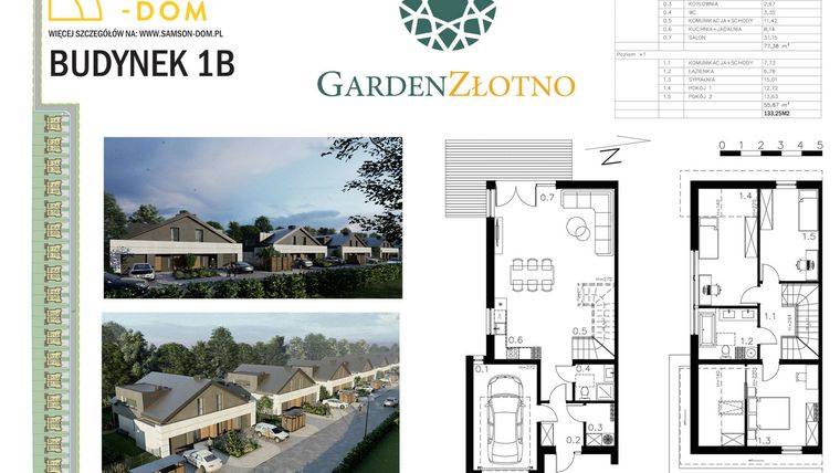 Rzut - Dom na sprzedaż 4 pokoje o powierzchni 133,25 m² - numer 5A w Garden Złotno