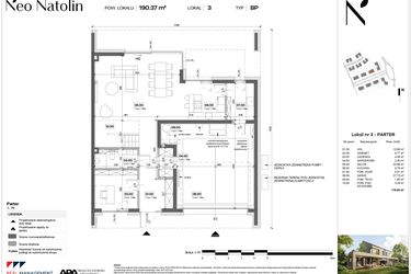 Rzut - Dom na sprzedaż 5 pokoi o powierzchni 190,37 m² - numer B-3 w Neo Natolin II