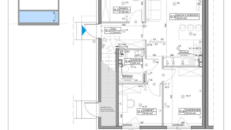 Rzut - Mieszkanie na sprzedaż 4 pokoje o powierzchni 60 m² - numer 29A w Domy na Witosa etap 1B