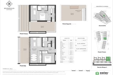 Rzut - Mieszkanie na sprzedaż 2 pokoje o powierzchni 60 m² - numer 224 w Bougainvillea - Estepona