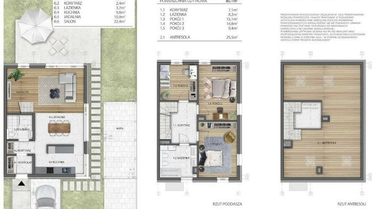 Rzut - Dom na sprzedaż 4 pokoje o powierzchni 131,22 m² - numer 6A w Opatowicka etap II