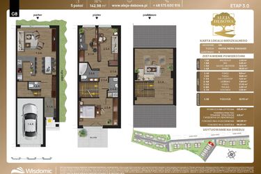 Rzut - Dom na sprzedaż 5 pokoi o powierzchni 142,98 m² - numer G8 w Aleja Dębowa III - domy