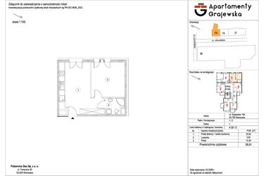 Rzut - Mieszkanie na sprzedaż 2 pokoje o powierzchni 39,93 m² - numer M-5 w Apartamenty Grajewska