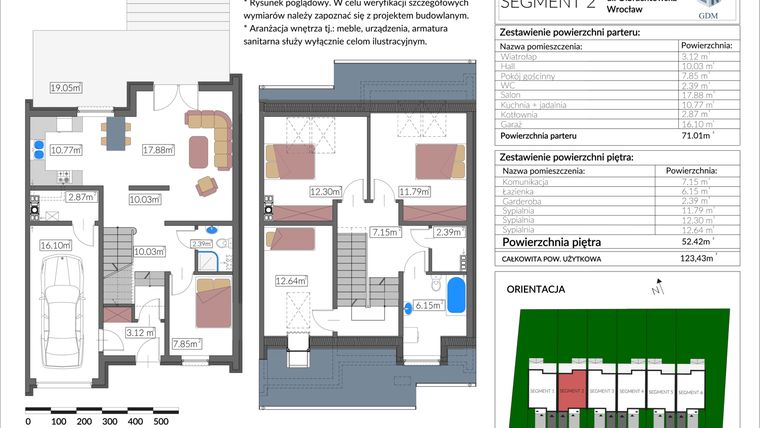 Rzut - Dom na sprzedaż 5 pokoi o powierzchni 123 m² - numer 2 w Wrocław, ul. Olbrachtowska