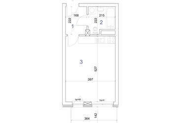 Rzut - Mieszkanie na sprzedaż 1 pokój o powierzchni 28,75 m² - numer 6A.49 w Mierzeja Wiślana etap IV