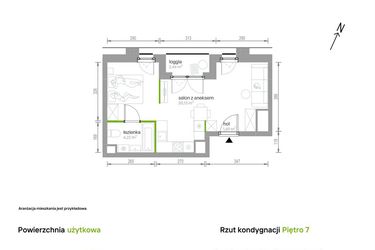Rzut - Mieszkanie na sprzedaż 1 pokój o powierzchni 36,04 m² - numer 7/A/09 w Kijowska Vita