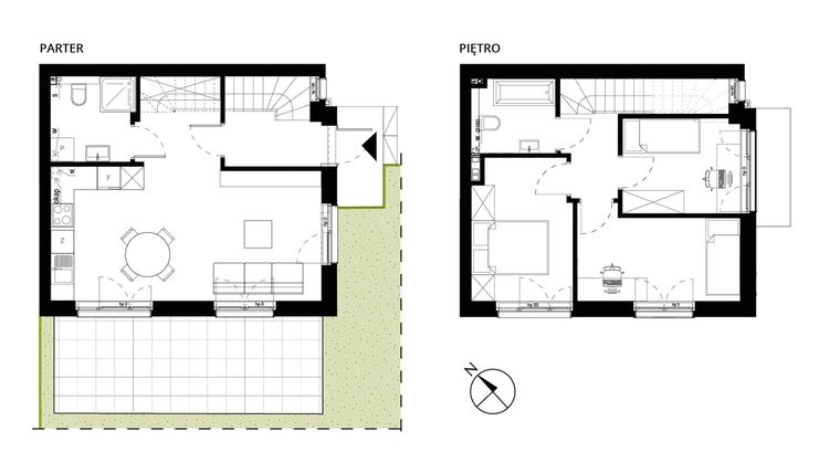 Rzut - Dom na sprzedaż 4 pokoje o powierzchni 69,02 m² - numer 30.2 w Komfortia IV