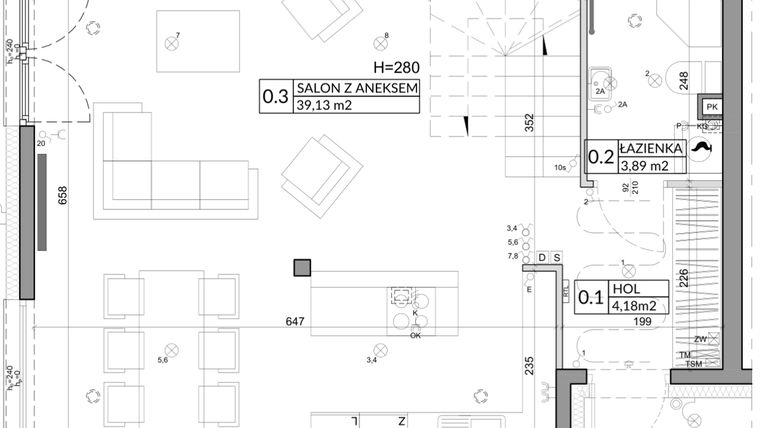 Rzut - Dom na sprzedaż 4 pokoje o powierzchni 100,14 m² - numer 13 w Slow Wilanów