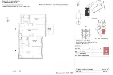Rzut - Mieszkanie na sprzedaż 4 pokoje o powierzchni 62 m² - numer 21 w RZ21