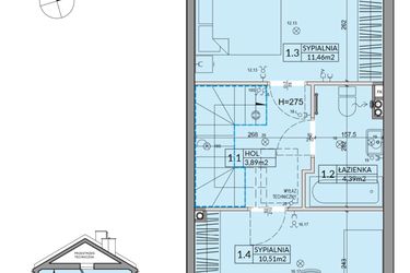 Rzut - Dom na sprzedaż 3 pokoje o powierzchni 65,67 m² - numer 33B w Nova Magdalenka 7