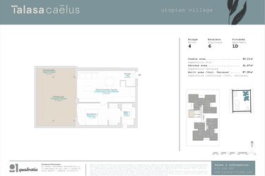 Rzut - Mieszkanie na sprzedaż 1 pokój o powierzchni 43,11 m² - numer B4-1D w Talasa Caleus II