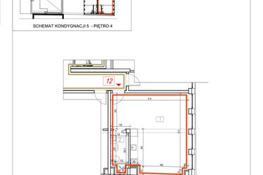 Rzut - Mieszkanie na sprzedaż 1 pokój o powierzchni 38,95 m² - numer 12 w Alchemik74 - lokale użytkowe