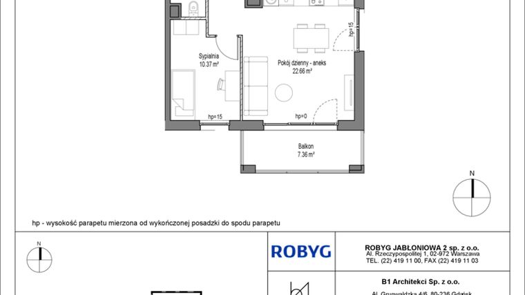 Rzut - Mieszkanie na sprzedaż 4 pokoje o powierzchni 74,01 m² - numer C12.1M05 w Lawendowe Wzgórza bud. C12