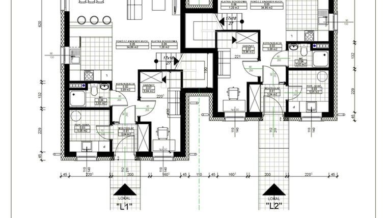 Rzut - Dom na sprzedaż 6 pokoi o powierzchni 118,63 m² - numer 1 w Bliźniak Garby