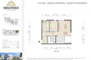 Rzut - Mieszkanie na sprzedaż 3 pokoje o powierzchni 59,21 m² - numer B1.1 w Osiedle Premium etap IV