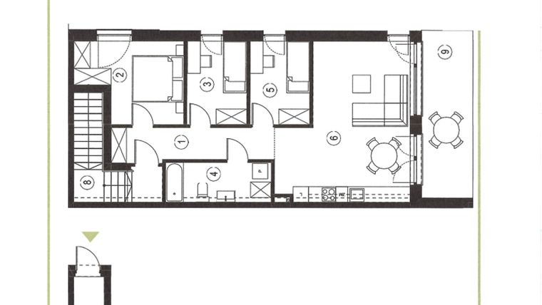 Rzut - Mieszkanie na sprzedaż 4 pokoje o powierzchni 79,16 m² - numer 26_2 w Apartamenty Sielanka