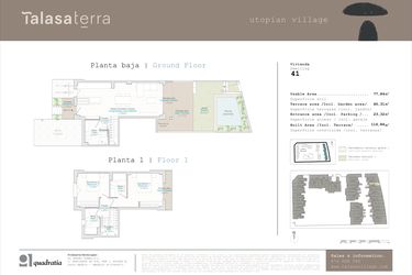 Rzut - Mieszkanie na sprzedaż 2 pokoje o powierzchni 77 m² - numer 41 w Talasa Terra - Denia