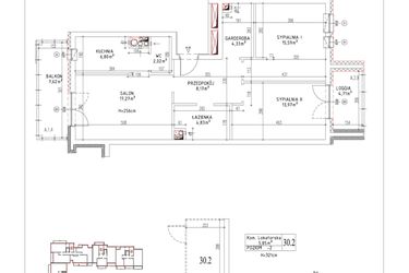 Rzut - Mieszkanie na sprzedaż 3 pokoje o powierzchni 72,98 m² - numer M-28 w Nałęczowska