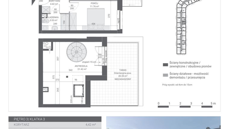 Rzut - Mieszkanie na sprzedaż 2 pokoje o powierzchni 59,44 m² - numer 76 w Ignatki Forest etap II