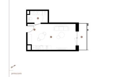 Rzut - Mieszkanie na sprzedaż 1 pokój o powierzchni 30,87 m² - numer A1.6.10 w Apartamenty Grundmanna
