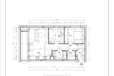 Rzut - Mieszkanie na sprzedaż 3 pokoje o powierzchni 56,93 m² - numer 40 w Łużycka 71