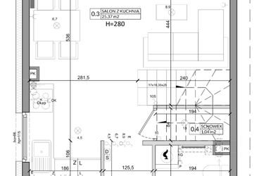 Rzut - Dom na sprzedaż 3 pokoje o powierzchni 76,58 m² - numer 30A w Zielono Mi etap V