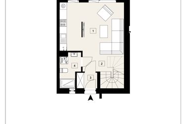 Rzut - Dom na sprzedaż 3 pokoje o powierzchni 66,62 m² - numer B2.B w Ametystowa Park