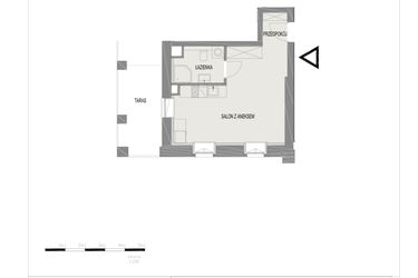 Rzut - Mieszkanie na sprzedaż 1 pokój o powierzchni 28,28 m² - numer A6 w Komuny Paryskiej 19a