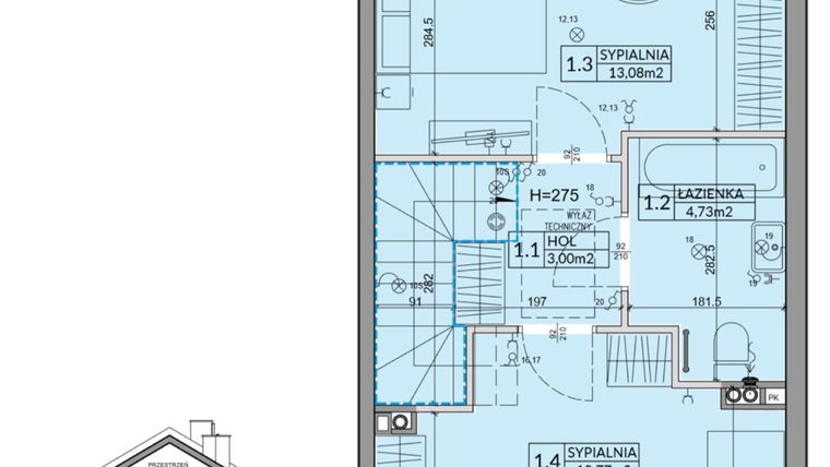 Rzut - Dom na sprzedaż 3 pokoje o powierzchni 72,53 m² - numer 31B w Nova Magdalenka 7 etap IV-VI