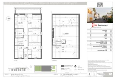 Rzut - Mieszkanie na sprzedaż 4 pokoje o powierzchni 103,69 m² - numer B.1 w Nova Wola Park