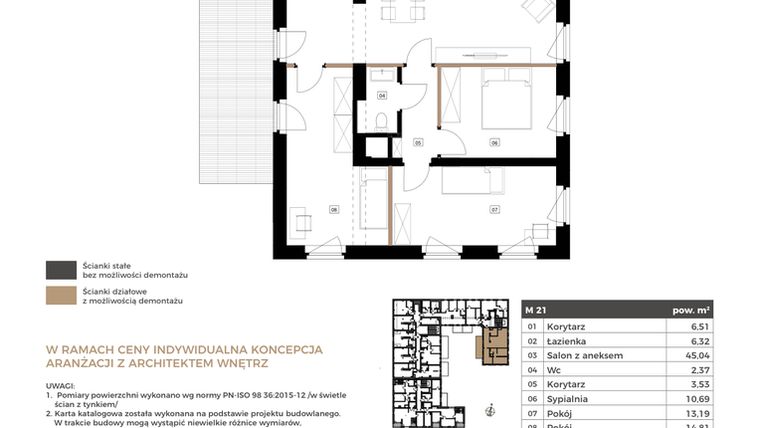 Rzut - Mieszkanie na sprzedaż 4 pokoje o powierzchni 102,46 m² - numer M21 w Apartamenty Królewska Huta