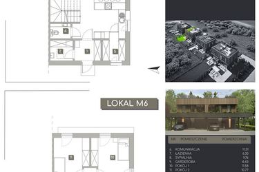 Rzut - Dom na sprzedaż 3 pokoje o powierzchni 110,32 m² - numer M6 w Pylna Residence