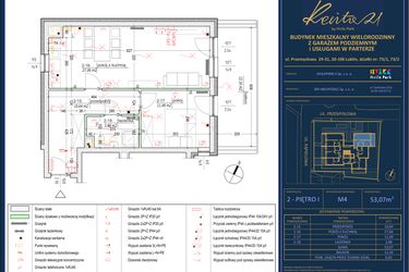 Rzut - Mieszkanie na sprzedaż 2 pokoje o powierzchni 53,07 m² - numer 4 w Revita 21 by Hvile Park