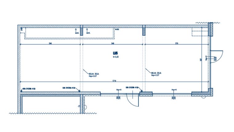 Rzut - Lokal użytkowy na sprzedaż 1 pokój o powierzchni 100,23 m² - numer LU.5 w BLISKO Apartamenty Grota