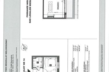 Rzut - Mieszkanie na sprzedaż 2 pokoje o powierzchni 34,19 m² - numer 14 w Słoneczne Świnoujście